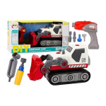 LEAN Toys Cartoon Crawler Excavator For Turning DIY White
