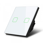 Maclean Maclean Touch light switch, double, glass, white with square