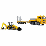 Bruder MAN TGA low loader with JCB MIDI backhoe loader, model
