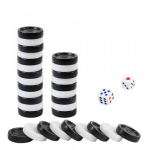 Tomaz Sport Plastic Checkers and Dice Set Black/ White