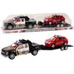LEAN Toys Police Set Car Pickup Off-Road Tow Truck Trailer Police