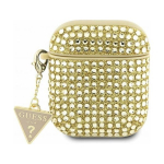 Guess Rhinestone Triangle Charm Сover AirPods 1/ 2 Gold
