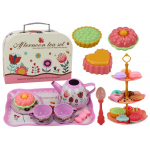 LEAN Toys Tea set in a suitcase, cups, plates, cake stand
