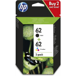 HP Nr. 62 2-pakk must/ v&auml;rviline N9J71AE