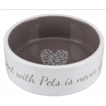 TRIXIE Trixie 0.8L cream and brown ceramic bowl
