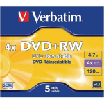 Verbatim DVD+RW 4.7GB Matt Silver Jewel Case 5