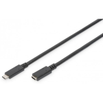 DIGITUS USB-C (Male) to USB-C (Female) 2m Black