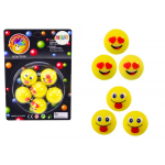 LEAN Toys Emoji Yellow Rubber Balls Set 6 Pcs