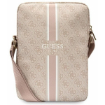 Guess PU 4G Printed Stripes Tablet Bag 10" Pink