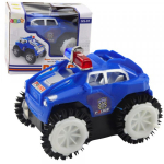 LEAN Toys Police Car Rollover Obstacle Sensor 360&deg; Lights Sounds Blue