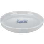 TRIXIE Trixie Bowl, for cat, grey, ceramic, 0.6l/ 13cm, flat and wide