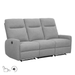 Evelekt Recliner sofa KATY 3-seater with electric mechanism, light grey