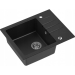Steiner QUADRON PETER 116 granite sink Steingran black with manual siphon and