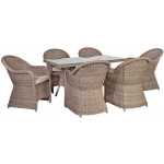 Evelekt Toscana Table and 6 Chairs Beige