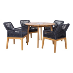 Evelekt Set FLORIDA table and 4 chairs, grey