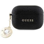 Guess GUAP2PGEHCDK Fixed Glitter Heart Diamond Charm Case AirPods 2 Black