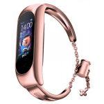 Fusion Accessories Xiaomi Mi Band 3/ 4/ 5/ 6 Pink Metal Bracelet