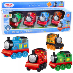 LEAN Toys Set of locomotives with drive trains colorful 4pcs