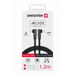 Swissten L Type Textile Universal Quick Charge 3.1 USB-C to Lightning Black