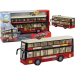 LEAN Toys Double Decker City Bus Lights Sounds Red 1:16