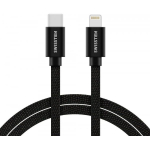 Swissten Textile Quick Charge 3.1 USB-C to Lightning 2m Black
