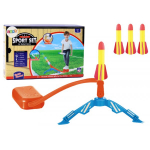 LEAN Toys Foam Rocket Launcher Pump 3 Pieces Yellow