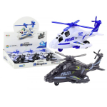 LEAN Toys Police Helicopter White or Black Friction Drive Light and Sound