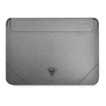 Guess Saffiano Triangle Metal Logo Computer Sleeve 16" Silver