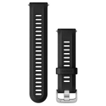 Garmin Silicone Band 22mm for Forerunner 955 Black with Silver Hardware