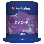 Verbatim DVD+R 4.7GB Matt Silver Cake Box 100