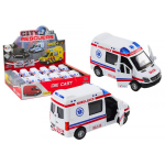 LEAN Toys Ambulance Ambulance 1:32 Opening Doors Lights Sounds Drive White