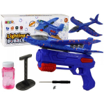 LEAN Toys Plane Soap Bubbles Launcher Gun Blue
