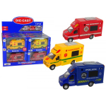LEAN Toys Car Rescue Vehicle Police Fire Brigade Friction Drive 3 Models