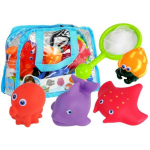 LEAN Toys Aquatic Animals Set for Bathing + Strainer