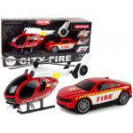 LEAN Toys Helicopter Auto Fire Brigade Vehicle Set Sound