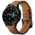 Tech-Protect Leather Band for Samsung Galaxy Watch 4/ 5/ 5 Pro/ 6/ 7/ FE Brown