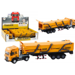 LEAN Toys Truck With Trailer TIR Transport Vehicle 1:24 Sounds Lights Yellow