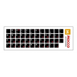 Mocco Keyboard stickers waterproof Black/ Red ENG / RU