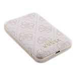 Guess 4G Leather Metal Logo MagSafe 5000mAh 15W Pink