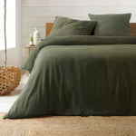Douceur d`Interieur Bed Linen Set ANGELIA Dark Green 240x220cm, 63x63cm