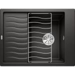 Blanco Blanco Elon 45 S Silgranite black sink with InFino stopper, grille