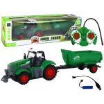 LEAN Toys R/ C Tractor with Trailer 1:24 Lights Green