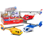 LEAN Toys Police Fire Rescue Helicopter Metal Drive Opening Door