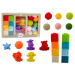 LEAN Toys Soft Educational Bath Blocks 20 Pieces Animals Shapes