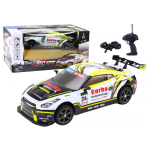 LEAN Toys RC Sports Car 1:16 Drift Interchangeable Wheels White and Yellow