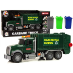 LEAN Toys Rubbish Truck Bins Dark Green Sounds Lights