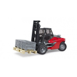 Bruder Linde HT160 forklift with pallet, model vehicle (red/ black, inc
