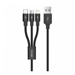 Devia Kintone Series 3In1 Tube, USB to Lightning, MicroUSB, Type-C, 1,2m, Bl