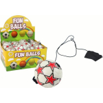 LEAN Toys PU Football with a Jojo Elastic Band for Bouncing, 6 cm, White Stars