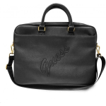 Guess PU Saffiano Vintage Script Computer Bag 15/ 16" Black